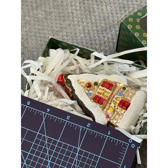 Gingerbread House Glass Christmas Holiday Ornament Made In Poland - Picture 16 of 16